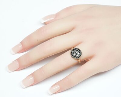 Pomellato "Sabbia" Fingerring Rosegold mit schwarzen Diamanten