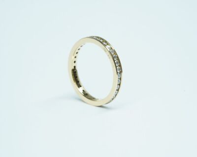 Secondhand Schmuck - Alliance Fingerring 18k Gelbgoldgold mit Diamanten