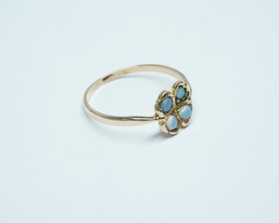 Second Hand Schmuck - Fingerring 18k Gelbgold mit Opalen