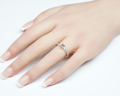 Secondhand Alliance Fingerring - 950 Platin mit pinkem Diamanten