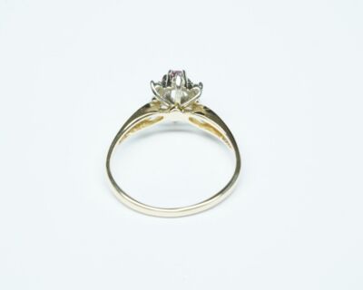 Schmuck aus zweiter Hand - 14k Gelbgold Fingerring mit Rubin und Diamanten