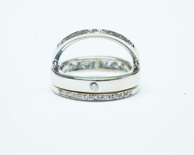 Schmuck aus zweiter Hand - 18k Weissgold Fingerring mit Diamanten