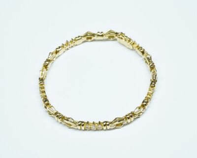 Schmuck aus zweiter Hand - 18k Gelbgold Armkette mit Diamanten