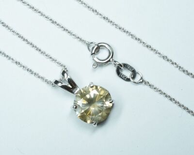 Schmuck aus zweiter Hand - Halskette 14k Weissgold mit Diamant-Anhänger