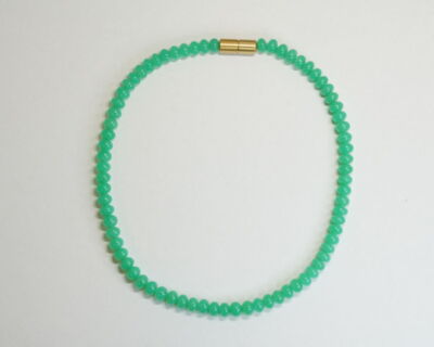 Second Hand Schmuck - Chrysopras Collier mit 18k Goldverschluss