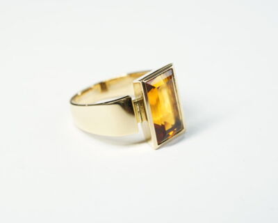 Secondhand Schmuck - Fingerring 18k Gelbgold mit Citrin