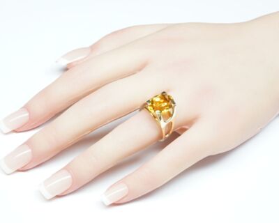 Schmuck aus zweiter Hand - 18k Gelbgold Fingerring mit Citrin