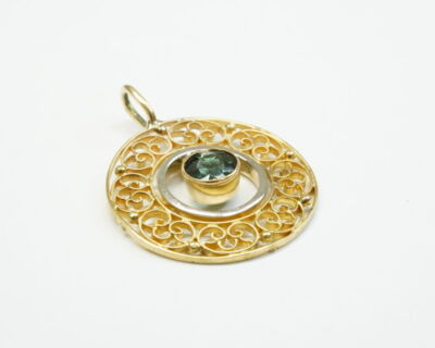 Second Hand Schmuck - Anhänger 18k Gelbgold mit Turmalin