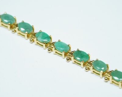 Schmuck aus zweiter Hand - Smaragd Armband 18k Gelbgold
