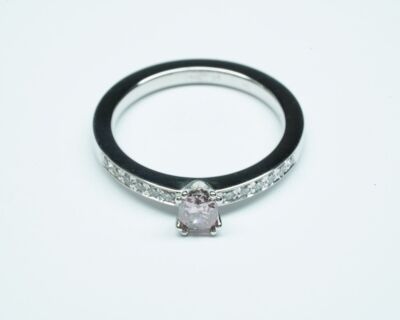 Secondhand Alliance Fingerring - 950 Platin mit pinkem Diamanten