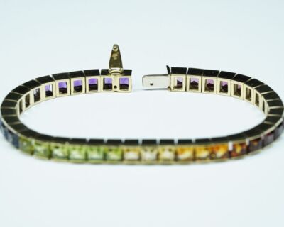 Second Hand Schmuck -14k Gelbgold Multicolor Armband