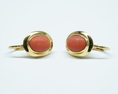 Second Hand Schmuck - 18k Gelbgold Ohrring mit Koralle