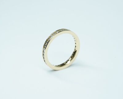 Secondhand Schmuck - Alliance Fingerring 18k Gelbgoldgold mit Diamanten