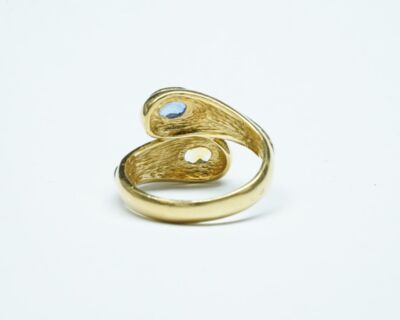 Schmuck aus zweiter Hand - 18k Weiss- und Gelbgold Fingerring mit 2 Saphiren
