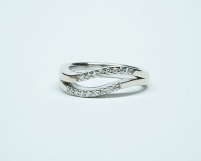 Schmuck aus zweiter Hand - 18k Weissgold Fingerring mit Diamanten