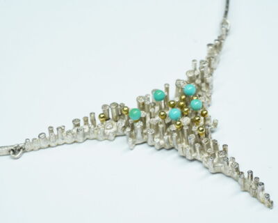 Schmuck aus zweiter Hand - Collier Silber mit Türkisperlen
