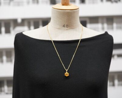 Schmuck aus zweiter Hand - Venezianerkette Gelbgold 8k mit 18k Citrin Anhänger
