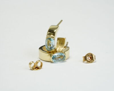 Secondhand Schmuck - Ohrstecker 18k Gelbgold mit Topas