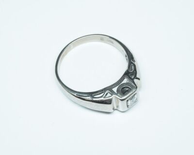 Schmuck aus zweiter Hand - 18k Weissgold Fingerring mit Diamant