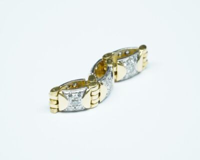 Pre-Loved Schmuck - 18k Gelb- und Weissgold Fingerring mit Diamanten