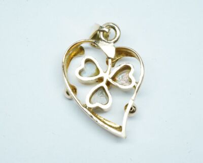 Schmuck aus zweiter Hand - 14k Herzanhänger mit Opalen