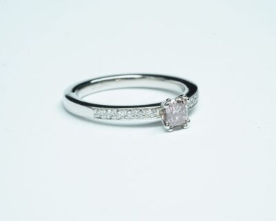 Secondhand Alliance Fingerring - 950 Platin mit pinkem Diamanten