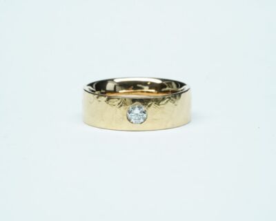 Schmuck aus zweiter Hand - 18k Gelbgold Fingerring mit Diamant