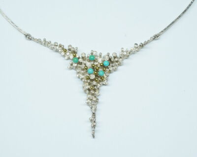 Schmuck aus zweiter Hand - Collier Silber mit Türkisperlen