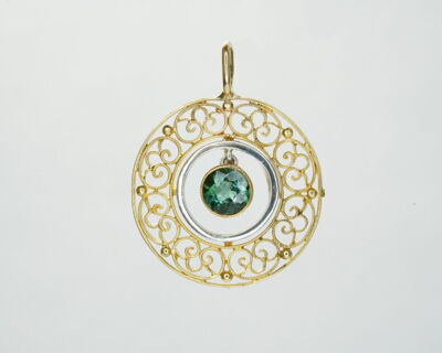 Second Hand Schmuck - Anhänger 18k Gelbgold mit Turmalin