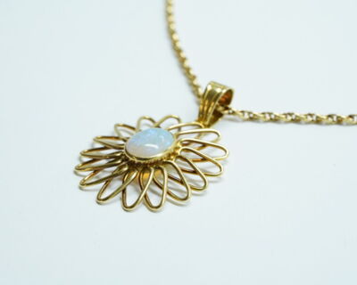 Secondhand Schmuck - Doppelankerkette 18k mit Opalanhänger