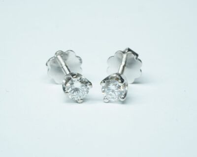 Schmuck aus zweiter Hand - 18k Weissgold Ohrstecker mit Diamant