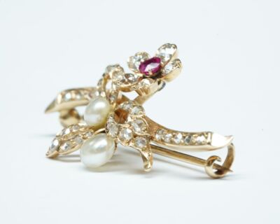 Antik Schmuck - Jugendstil Brosche um 1900