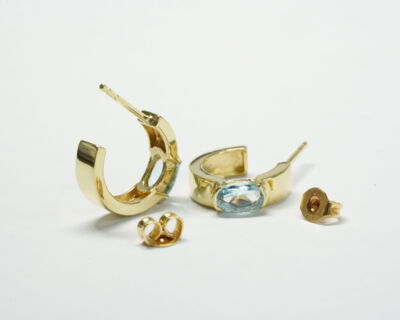 Secondhand Schmuck - Ohrstecker 18k Gelbgold mit Topas