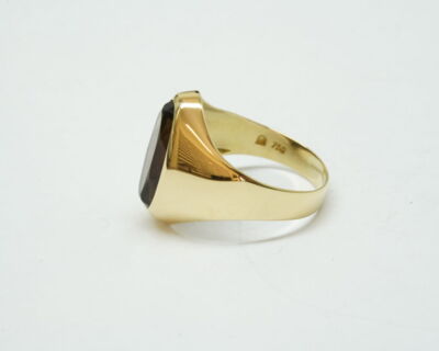 Second Hand - Vintage Fingerring mit Rauchquarz 18k Gelbgold