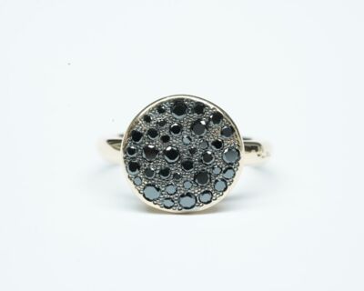 Pomellato "Sabbia" Fingerring Rosegold mit schwarzen Diamanten