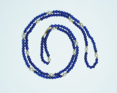 Schmuck aus zweiter Hand - Perlen und Lapislazuli Halskette
