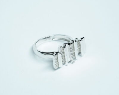 Schmuck aus zweiter Hand - 18k Weissgold Fingerring mit Diamantens