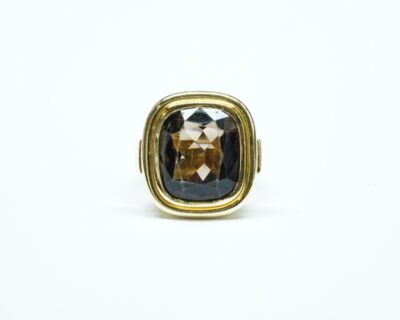Schmuck aus zweiter Hand - 18k Gelbgold Fingerring mit Rauchquarz