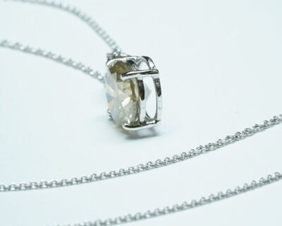 Schmuck aus zweiter Hand - Halskette 14k Weissgold mit Diamant-Anhänger