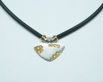 Schmuck aus zweiter Hand - Halskette und 950 Platin Anhänger mit Diamanten