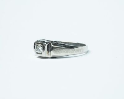 Schmuck aus zweiter Hand - 18k Weissgold Fingerring mit Diamant