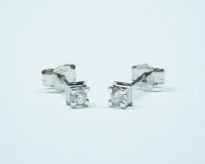 Schmuck aus zweiter Hand - 18k Weissgold Ohrstecker mit Diamant