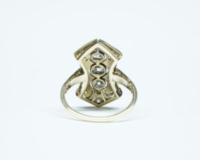 Art Deco Fingerring - 14k mit Diamanten