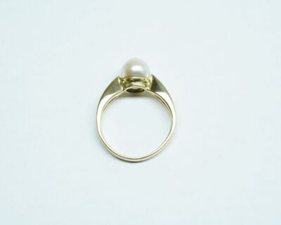 Secondhand - 18 Karat Gelbgold Fingerring mit Perle