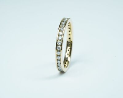 Secondhand Schmuck - Alliance Fingerring 18k Gelbgoldgold mit Diamanten