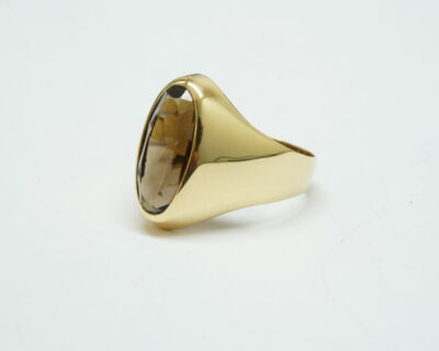 Second Hand - Vintage Fingerring mit Rauchquarz 18k Gelbgold