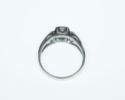 Schmuck aus zweiter Hand - 18k Weissgold Fingerring mit Diamant