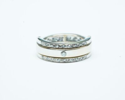 Schmuck aus zweiter Hand - 18k Weissgold Fingerring mit Diamanten