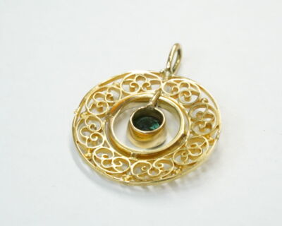 Second Hand Schmuck - Anhänger 18k Gelbgold mit Turmalin
