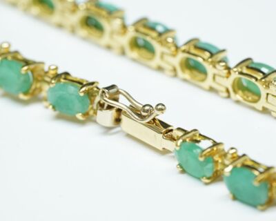 Schmuck aus zweiter Hand - Smaragd Armband 18k Gelbgold